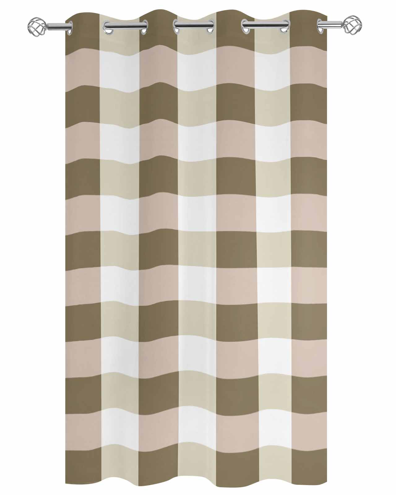Outdoor Curtains for Patio, Brown Plaid Waterproof Blackout Outside Curtain for Porch/Pergola/Gazebo, Spring Summer Farmhouse Buffalo Checkered Thermal Insulated Drapes, 1 Panel, 54 x 84 Inch
