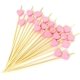thumbnail image 1 of 100 palillos de cóctel hechos a mano de 4,7 pulgadas, palillos de bambú para aperitivos, palillos de fruta para sándwich (corazón rosa) WD.WDQZL Hogar, 1 of 4