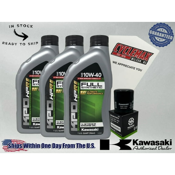 Cyclemax Full-Synthetic KPO Oil Change Kit fits 2019-2024 Kawasaki Z400