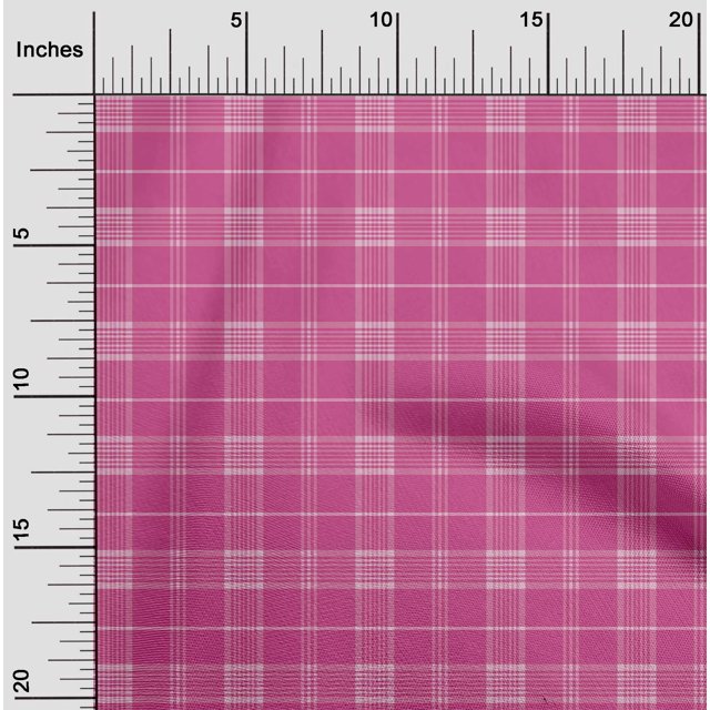 oneOone Cotton Cambric Fabric Madras Check Print Sewing Fabric BTY 56 Inch Wide