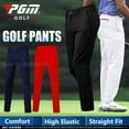 thumbnail image 2 of Pantalon de Golf pour Homme Pantalon Masculin Printemps Automne Pantalon Haute Élasticité Décontracté Golf Tennis Pantalon Long Coupe Ajustée Doux Pantalon de Sport TTP-TTTG Rouge TTG, 2 of 6
