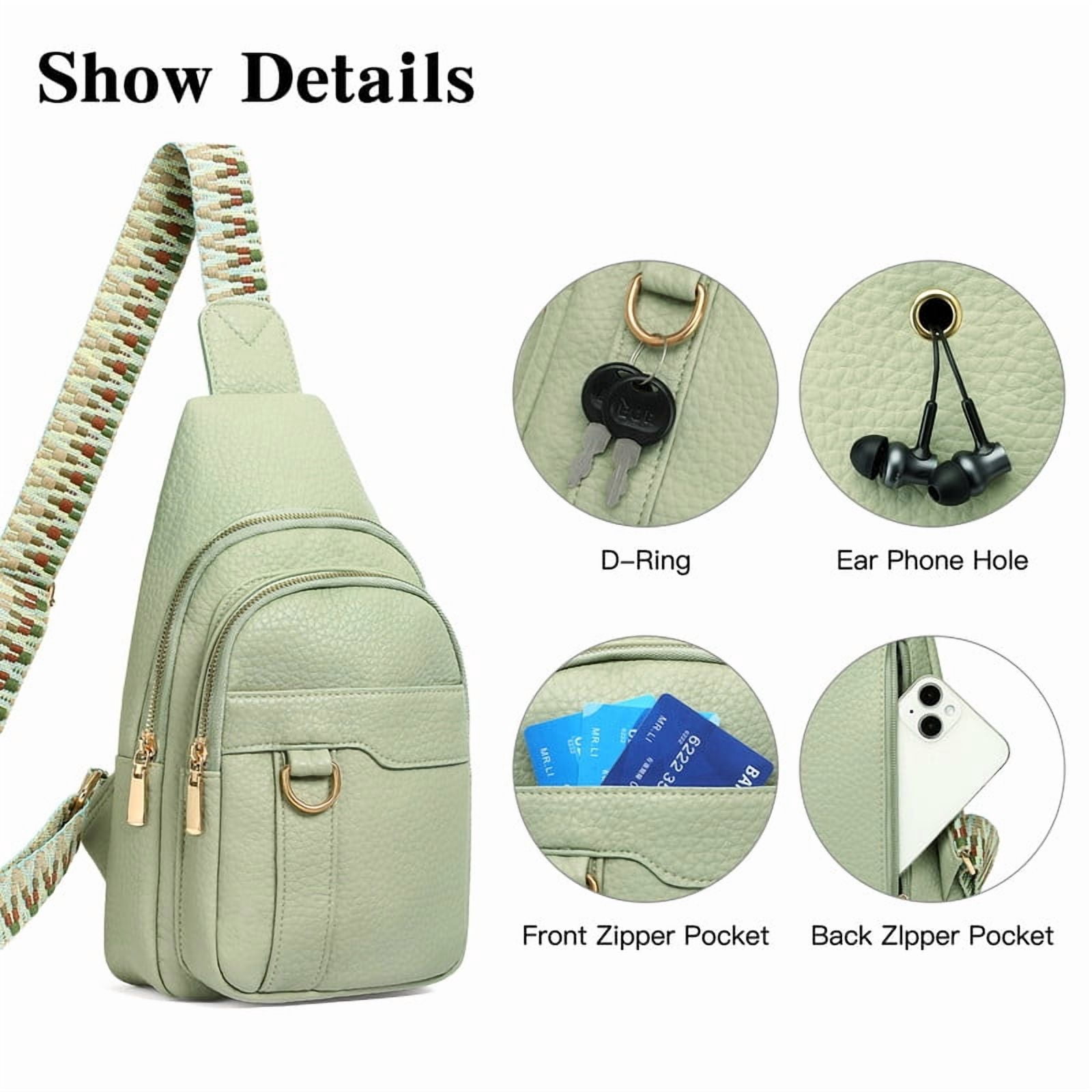 GAEKEAO Sling Bag for Women Crossbody Bags Fanny Pack Vegan Leather Chest Bag Travel Shoulder Belt Purse Backpack Gifts
