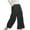 Black, variant on Babysbule Pants for Women Women's Multiple Solid Color Cotton Linen Loose Casual Wide Leg Capris