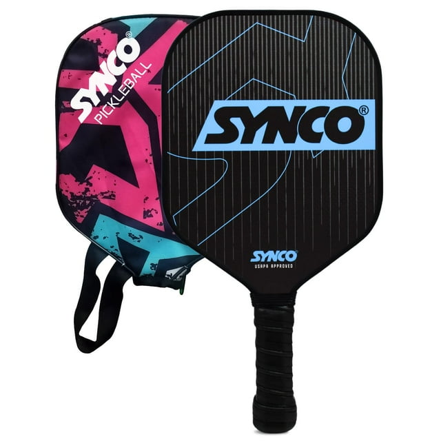 Pickleball Paddle Racket Performance Lightweight Pickle Bat Racket, With Half Cover | Polypropylene Honeycomb Core & Cushion Comfort Grip (16mm, Carbonium Blue)
