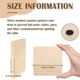 thumbnail image 4 of 25 Pack Unfinished Wood Coasters, 4 Inch Blank Square, 4 of 5