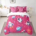 thumbnail image 2 of Castle Fairy Preppy Children Kawaii Planet Rocket Bedding Comforter Set 7-Piece,Cartoon Astronaut King Bedding Sets,Universe Galaxy Ultra Soft Bed Sheets,Lightweight Room Decor,Reversible, 2 of 8