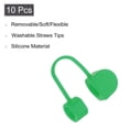 thumbnail image 3 of 10pack Straw Cover Cap, Green Silicone Straw Tips Cover Fits 8mm/0.31 Drinking Straws, 3 of 6