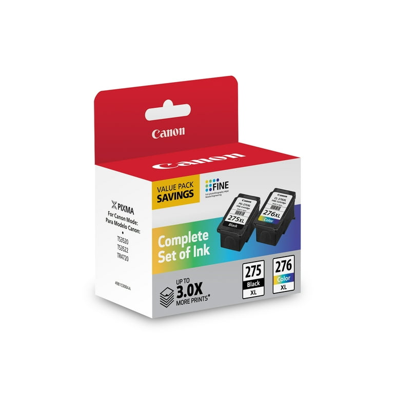 Canon PG275XL/CL276XL Combo Pack - Black and Color Ink Cartridges