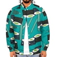 thumbnail image 4 of Sushi-licious! Baseball Jersey Fashion Ribbed Sleeve Man Women's Jacket Motion Tops XXS-6XL, 4 of 7