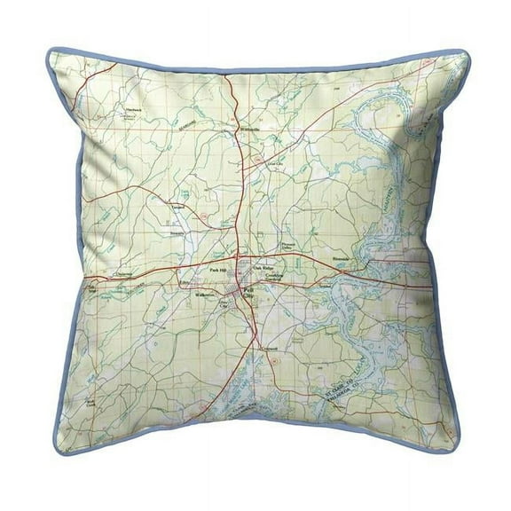 Betsy Drake ZP977 22 x 22 in. Logan Martin Lake, AL Nautical Map Extra Large Zippered Indoor & Outdoor Pillow