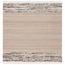 SAFAVIEH Natura Cathleen Solid Area Rug, Natural/Black, 6' x 6' Square