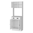 thumbnail image 2 of Knubmt Kitchen Pantry Cabinet with Drawer and Open Shelf, 2 Door Microwave Storage Cabinet for Kitchen Dining Room, White, 2 of 6