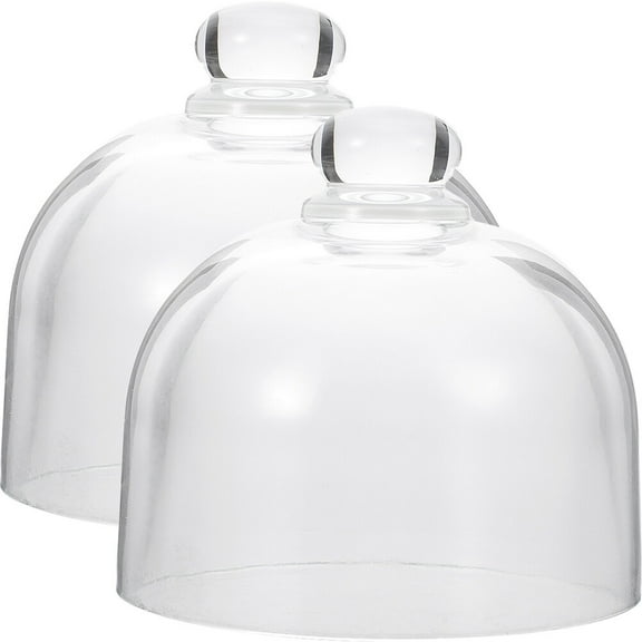 Homoyoyo Glass Dome Cover Cake Transparent Glass Cover 2Pcs