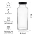 thumbnail image 2 of 12 Ounce Square Glass Drinking Bottles Set of 12 with Lids and Accessories, 2 of 7