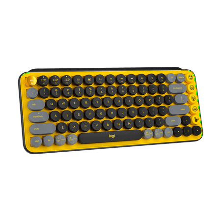 Logitech - POP Keys Wireless Mechanical Tactile Switch Keyboard for Windows/Mac with Customizable Emoji Keys - Blast Yellow