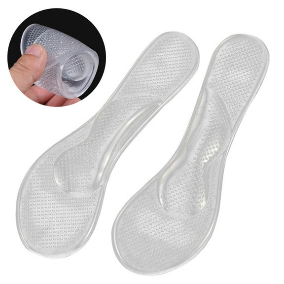 FRCOLOR Transparent Silicone Gel Shoe Pads for Women with Soft Arch Support to Relieve Pain in High Heels Size One Size Fits All