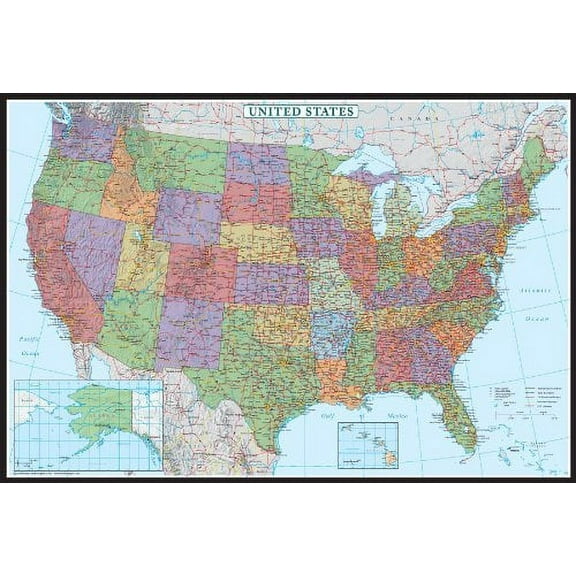 Swiftmaps United States Decorator Wall Map, 48x70