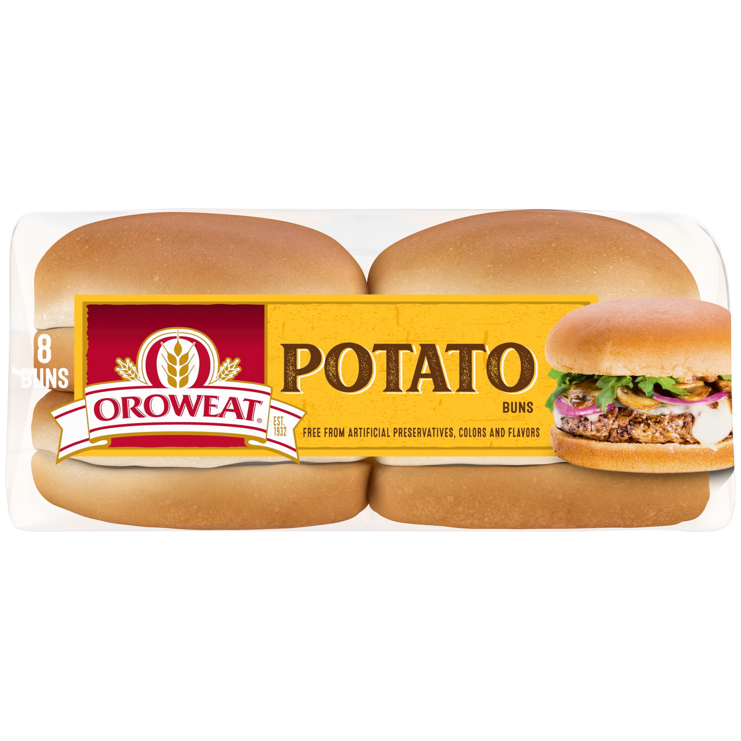 Oroweat Country Potato Sandwich Buns, Burger Size, 8 Buns, 16 oz