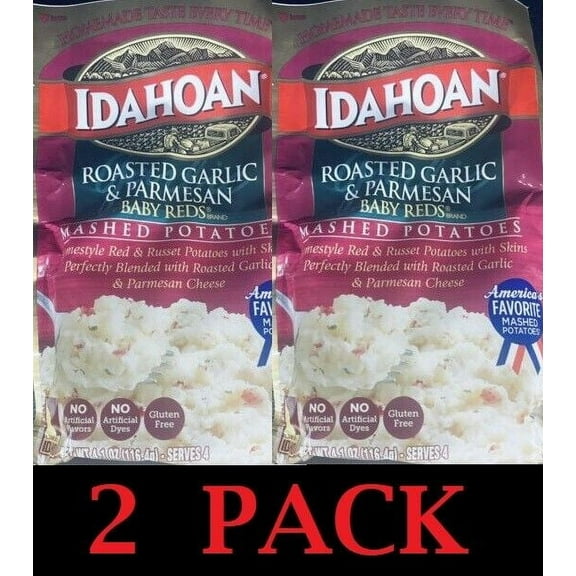 2x Idahoan Roasted Garlic & Parmesan Baby Reds Mashed Potatoes 4.1 oz - 2 PACK