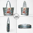 thumbnail image 4 of XYZCANDO Snowman Winter Print Quilted Handle Tote Bag, Large Capacity Lightweight Shoulder Purse for Christmas Holiday Shopping Travel Daily Use for Women, 4 of 7