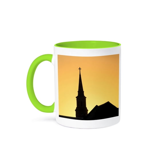 3drose, Church Steeple, Charleston, South Carolina - Us41 Aje0109 - Adam Jones, 11oz Two-tone Green Mug