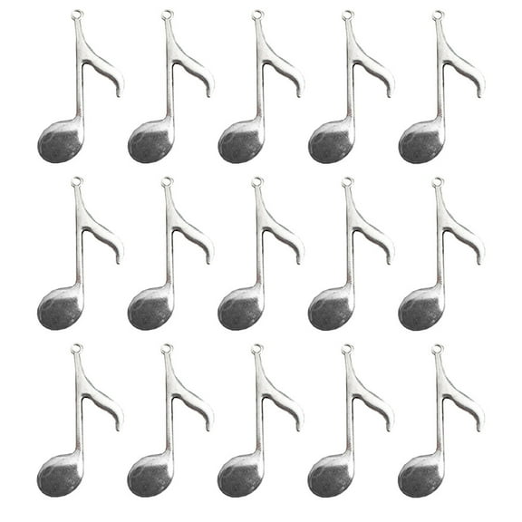 20 Pieces Silver Alloy Musical Note Charms for DIY Jewelry Crafting Supplies Necklace Pendants