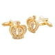 thumbnail image 4 of Gemelos de Flor Rosa Gemelos de Metal de Latón a para Hombres Elegante de Joyería Oro Salvador Vintage Crown CuffLinks, 4 of 10