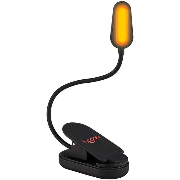 Luz de libro hooga para leer en la cama bloqueo de luz azul clip LED recargable 3 niveles de brillo