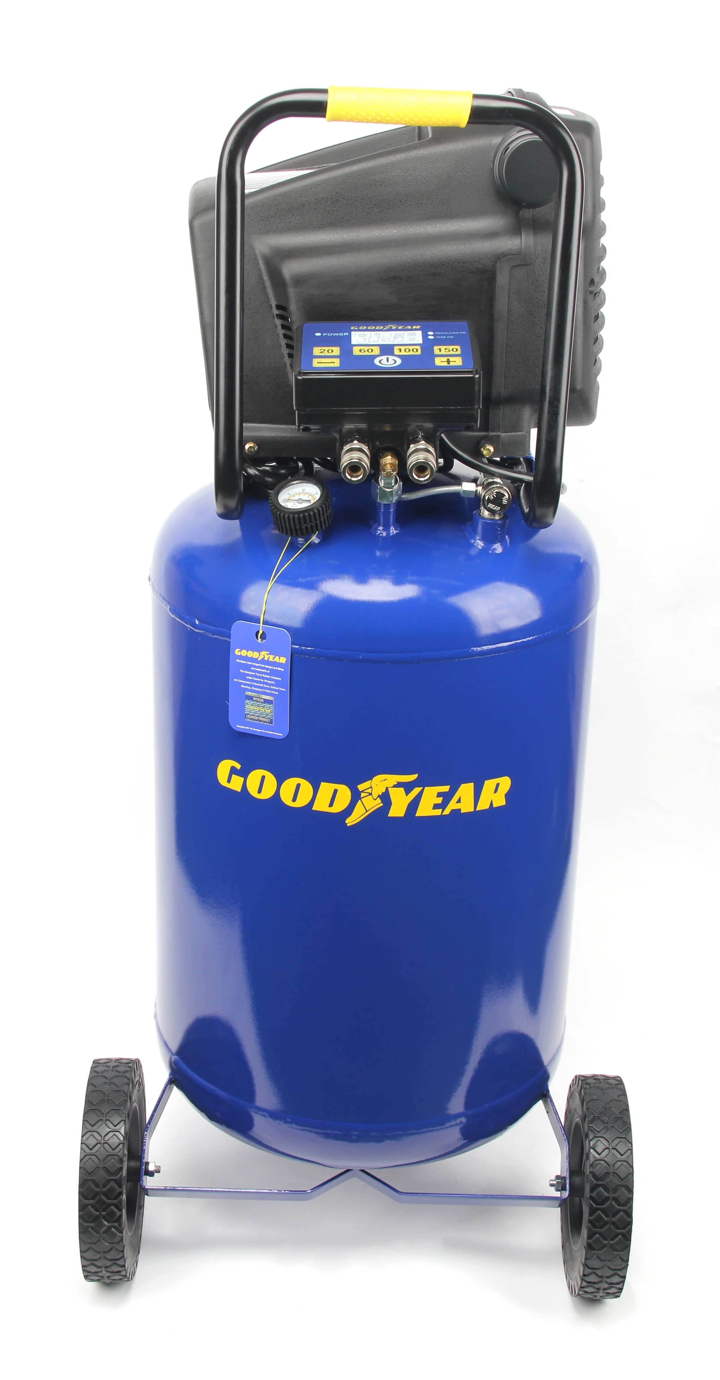 Goodyear Air Compressor. 20 Gallon 165 Max Psi Vertical Portable Digital Gauge and Regulator