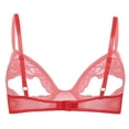 thumbnail image 3 of Sujetadores abiertos exóticos para mujer, lencería negra transparente de encaje, Bralette con abertura en el pezón, sujetador sin forro, Top, ropa de dormir Sexy, 3 of 4
