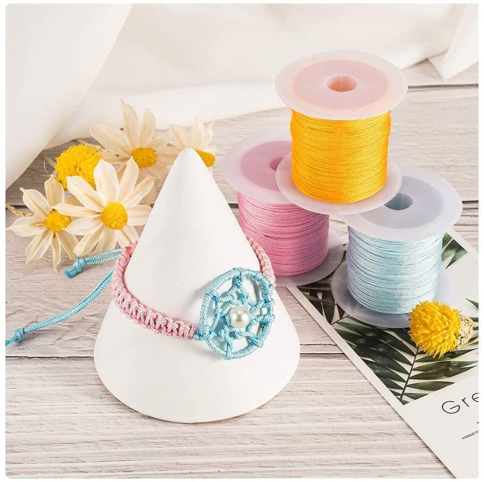 0.8mm Nylon Chinese Knotting Cord 25 Colors Beading String Kumihimo Macrame Thread Cord Blinds String Jewelry Cord for Macrame Friendship Bracelets Christmas Ornament 250 Yards Totally