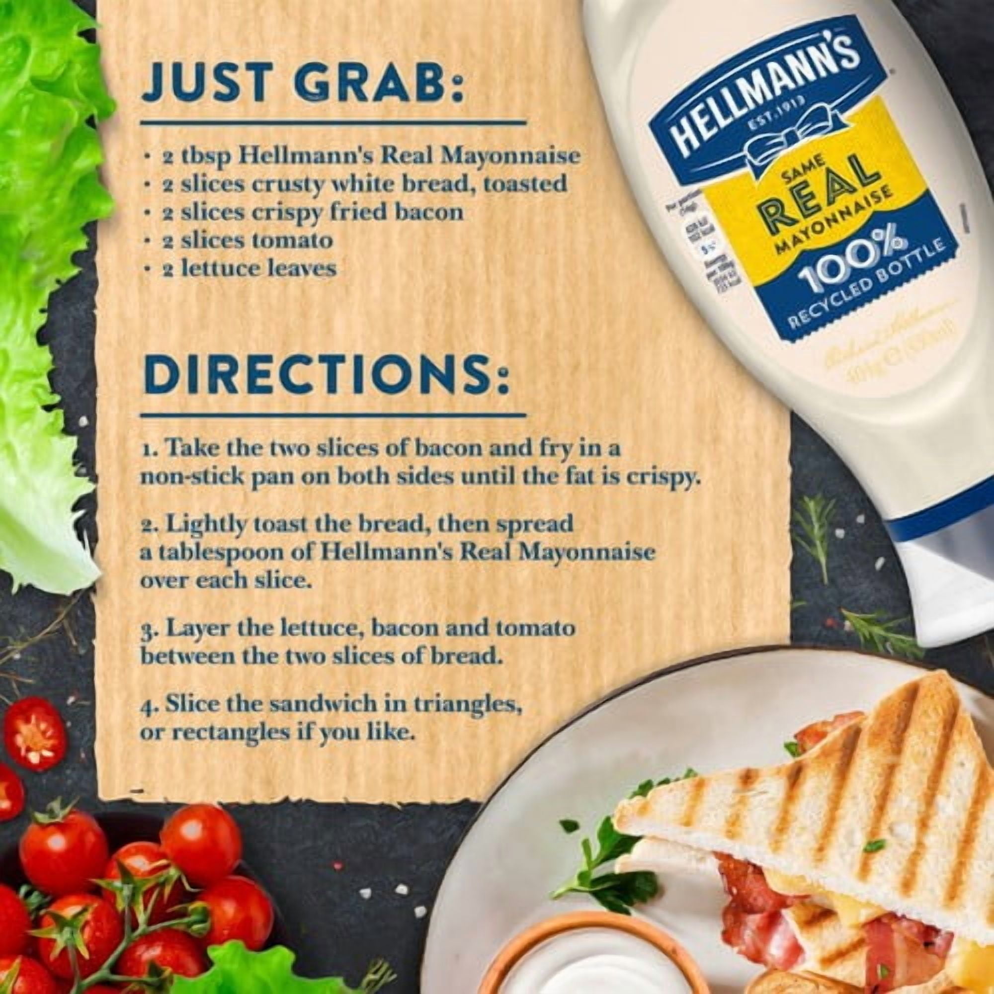 Hellmann's Real Squeezy Mayonnaise 430g, British Import (Pack of 2)