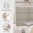 thumbnail image 4 of Yojoker Upholstered Wall Mounted Headboard, 3D Soundproof Wall Panels Peel and Stick Floating Headboards for Queen Size Bed, Boho Dorm Tufted Bed Headboard in Beige (9 Panels, 10" x 24"), 4 of 6