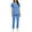 Light Blue, variant on Busydd Women Scrubs Sets with Pockets Trendy 2 Piece Solid Color Scrubs for Women V Neck Short Sleeve Tops and Elastic Bottom Pants Scrub Set