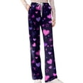 thumbnail image 4 of Youpwaven Women's Pajama Pants with Valentine Heart Print - Soft, Cozy, and Perfect for Couples Romantic Night, Lounge Pants, and Nighttime Comfort. Great for Valentine's Day, 4 of 7
