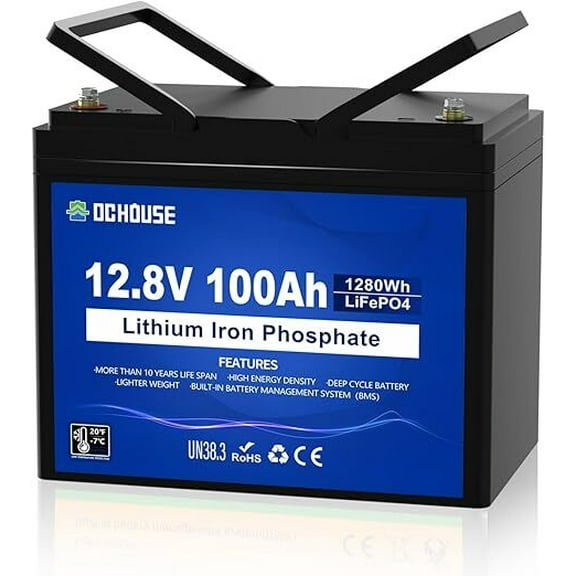 12V 100Ah LiFePO4 Lithium Battery 4000  Deep Cycle For RV Marine Solar Off-grid