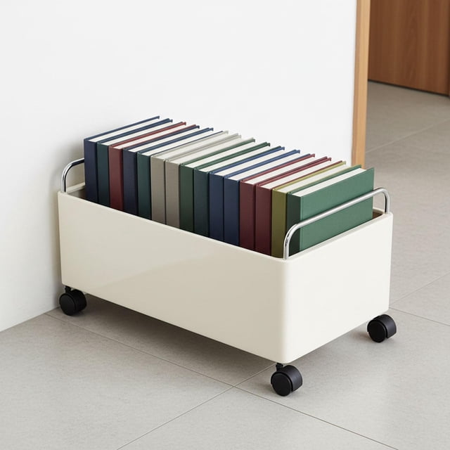 Carrito con ruedas, carrito de almacenamiento debajo del escritorio, organización, ahorro de espacio, organizador de almacenamiento móvil para baño, Blanco S