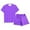 Purple, variant on Boys Pajamas Round Neck Short Sleeve 2PC Sleepwear Set Loungewear Child Pjs for Kids 6-7 Years