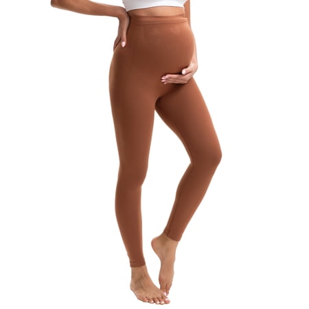 INNERSY Maternity Leggings Over the Belly High Waisted Pregnancy Yoga Pants for All Stages(M,Dark Coffee)