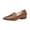 Brown, variant on Embroidery Cut-Out Loafers with Low Heel, Leather Construction for Casual & Semi-Formal Occasions