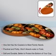 thumbnail image 4 of Thanksgiving 6PCS Round Microfiber Leather Table Coasters, 11x11 cm/4.3x4.3 in Set - Drink Coasters for Home and Kitchen, 4 of 6