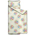thumbnail image 2 of Pioneer Flower Floral Print Pattern Toddler Nap Mat for Teens Preschool Daycare, Teens Sleeping Mat Bag, Toddler Sleeping Bag with Pillow, 2 of 6