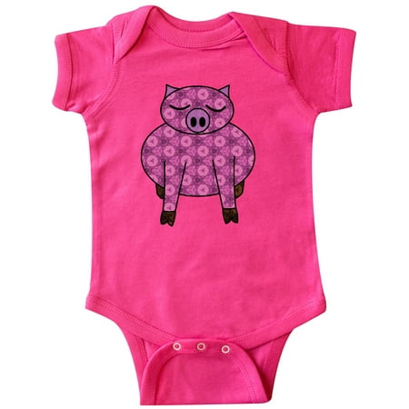 

Inktastic Patterned Pig Gift Baby Boy or Baby Girl Bodysuit