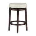 thumbnail image 3 of Linon Arlene 25" Indoor Backless Swivel Counter Stool, Brown/Rice Faux Leather, 3 of 14