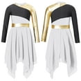 thumbnail image 1 of Oyolan Robe de Danse de Louange pour Filles Enfants, Robe de Culte Liturgique, Tenue de Danse Lyrique Métallique, Robe de Chorale à Manches Longues, Blanc 6, 1 of 6