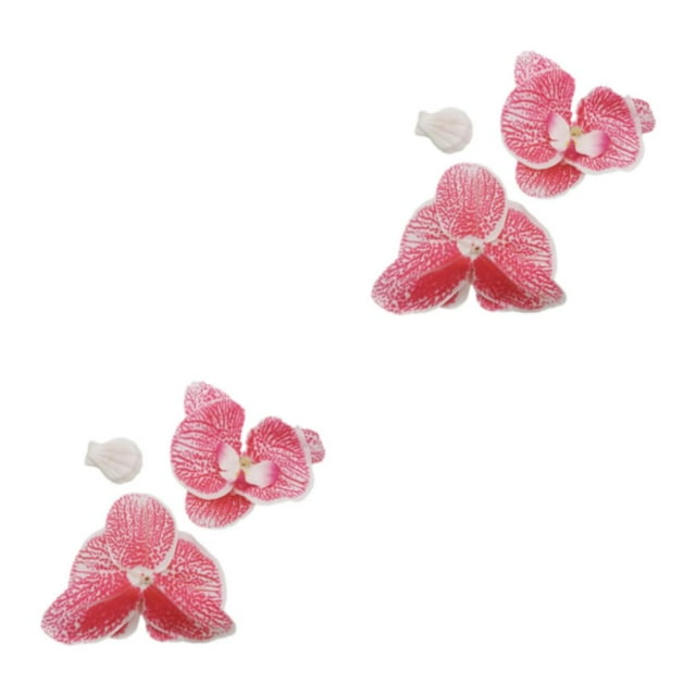 kurtrusly 50pack/lot Low Maintenance Artificial Decorations Orchids For Wide Range Of Deep pink stripe 2Set