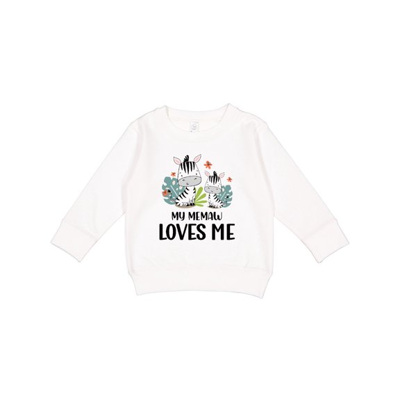 Inktastic Zebra My Memaw Loves Me Toddler Sweatshirt