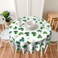 thumbnail image 3 of St Patricks Day Tablecloth Round 60×60 Inch, Spring Watercolor Luck Shamrock Tablecloth Lucky Clover Washable Table Cover for Party Picnic Dinner Decor, 3 of 6