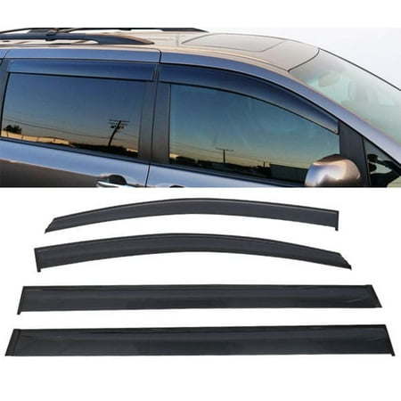 Toyota Sienna Bug Shield - All American Auto Dark Smoke Polycarbonate Side Window Deflector/Visor 4-Piece Set for 2011-2017 Toyota Sienna