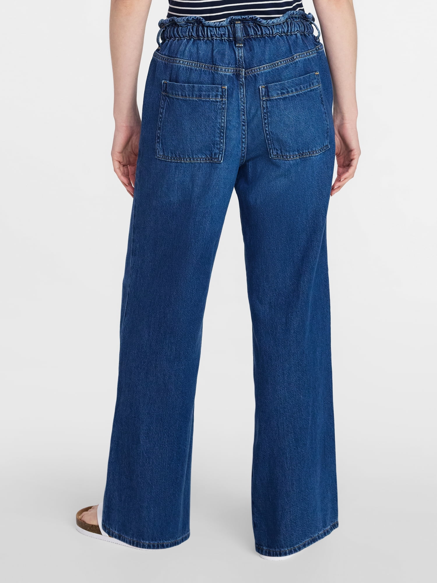 Scenario Women's Pull On Wide Leg Jeans, 30" Inseam, Sizes XS-XXXL